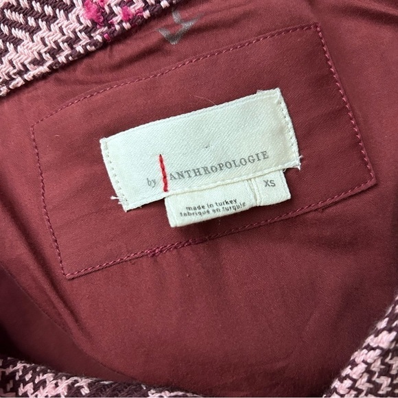 Anthropologie Hudson Plaid Shirt Jacket Shacket in Pink Maroon Sz XS NWOT - Picture 12 of 12